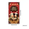 Capa de porta de laço de Natal 2026 mais vendida transfronteiriça tecido decorativo para férias de Natal bandeira de tecido para pendurar na porta externa