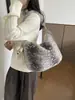 Otoño/Invierno 2026 Nuevo Estilo Coreano Bolso de Axila de Felpa con Estampado de Leopardo Perezoso Bolso de Hombro Único de Piel Atmosférico