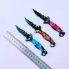 Cuchillo de Fruta Plegable Colorido Boston al por Mayor, Cuchillo de Autodefensa para Mujeres, Cuchillo de Acero Inoxidable para Puestos de Mercado Nocturno, Fuente de Suministro