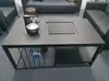 Juego de Sofá y Mesa de Café para Recepción de Negocios, Reuniones y Negociaciones Sencillas, Sofá de Oficina Moderno de Tres Plazas de Arte en Hierro