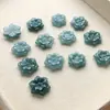 Jadeíta Natural Gelo Flor de Seis Pétalas Peças Pequenas Água Azul Jade Grau A Pétalas de Jade Pulseira DIY Joias Brincos Acessórios