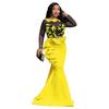 Vestido Plus Size Feminino 2025 Novo Transfronteiriço Amazon Europeu e Americano Renda Malha Transparente Vestido com Babados