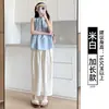 Pantalones Blancos Cropped de Globo para Mujer, Estilo Delgado de Verano, Tallas Grandes, Corte Holgado, Adelgazantes, Petite, Pantalones Harem de Zanahoria de Seda de Hielo
