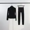 [Em Estoque] Conjunto de Jaqueta com Capuz e Calça Cropped Ld, Moletom de Gola Alta, Jaqueta Esportiva para Yoga