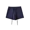 Verão 2026 Novo Estilo Americano Menina Picante Cor Sólida Cintura Alta Cordão Shorts Esportivos de Ciclismo Modelagem Justa Emagrecedores Shorts Três Quartos para Mulheres