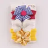 Accesorios Europeos y Americanos para el Cabello de Niños Set de Diadema Suave de Nylon para Bebé Diadema Protectora de Puerta de Flor Linda para Bebé Juego de Tres Piezas