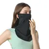 Máscara facial de seda gelada respirável para pendurar na orelha para homens e mulheres, protetor de pescoço para ciclismo ao ar livre no verão, cachecol de seda gelada refrescante com proteção solar