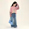 TUTU Elefantito Ropa Infantil Jeans para Niñas Pantalones de Niño 2026 Otoño Nuevo Estilo Pantalones de Pierna Ancha Rectos con Pedrería