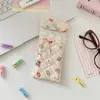 5758 Bolsa Acolchoada Estampada de Desenho Animado para Óculos, Macia e Moderna para Meninas, Bolsa Portátil para Óculos de Sol, Bolsa de Armazenamento Anti-Pressão para Estojo de Óculos