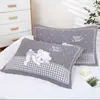Toalla de Almohada Grande Algodón Par Tres Capas Gasa Adulto Cabeza de Almohada Pañuelo de Cabeza Remate Absorbente de Sudor Parejas Estilo Europeo Toalla de Almohada