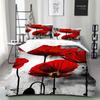 Textil Hogar Personalizado Transfronterizo Serie Floral de Tres Piezas Funda Nórdica 3D Comercio Exterior Ropa de Cama Impresión Digital
