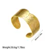 Pulsera de Acero Inoxidable Chapado en Oro de 18K de Estilo Nuevo Europeo y Americano que Conserva el Color para Mujer, Pulsera Abierta de Acero de Titanio con Diseño de Flor y Hoja de Gama Alta