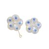 Estrella de fantasía punto Perla brillo lunares agujero recto flor pequeña diy aretes con cuentas material colgante para aretes al por mayor
