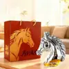 Botella de vino de vidrio de borosilicato alto, botella de whisky con forma de caballo, botella de vino de vidrio creativa de alta gama con forma de animal del zodiaco
