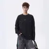 Camiseta Longa Tendência Ins Moda Streetwear Americano para Homens e Mulheres Primavera e Outono Novo Moletom com Gola Redonda Camisa Camada Base Interna Masculina