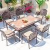 Mesas y Sillas de Aluminio Fundido para Exteriores, Mesas de Barbacoa con Azulejos de Cerámica, Patios de Villas, Jardines, Zonas Escénicas, Calles Comerciales, Proyectos de Hoteles, Mesas y Sillas para Exteriores