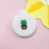 Pente dobrável de airbag de desenho animado para crianças e mulheres, mini portátil, fofo, com almofada de ar, pente massageador, espelho integrado, pequeno pente