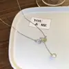 Acero de Titanio No se Desvanece Mariposa Perla Borla Collar Moda Femenina Lujo Accesible Nicho Nuevo Estilo 2024