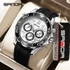 Reloj de Pulsera de Cuarzo Sanda Transfronterizo con Cronógrafo, Tres Subesferas, Seis Manecillas, Resistente al Agua para Hombre, Calendario Luminoso, Reloj de Hombre Más Vendido para Comercio Exterior