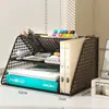 Bandeja de Arquivo Empilhável de Ferro A4 Combinação Multicamadas Papelaria Escritório Suporte de Mesa de Arquivo Totalmente em Metal