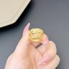 Anillo de Oro Arena Vietnamita para Parejas, Hombres y Mujeres, Larga Duración, Anillo Liso de Aleación de Cobre Brillante Abierto, Anillo Imitación Oro Anillo
