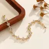 Pulsera de Hoja Brillante de Moda Popular de Alta Gama Elegante Lujo Ligero Simple Regalo Joyería al por Mayor