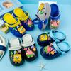 Pantuflas Nuevas para Niños Dibujos Animados Bob Esponja Pantalones Cuadrados Doble Color Combinación Total Zapatos de Agujeros Eva Suela Suave Antideslizante Sandalias de Dedo