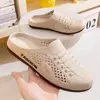 Zapatos de hombre verano nuevos transpirables de malla para hombre sin cordones perezosos sin tacón medias pantuflas de moda combinan con todo casual de moda