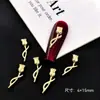 Joyería para Uñas de Aleación Transfronteriza Serie Rosa Oro y Plata Flores Tridimensionales Exquisitos Accesorios para Uñas Portátiles en las Yemas de los Dedos Venta al por Mayor