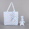 Bolsa de Compras Portátil com Estampa de Bolinhas, Desenho Animado de Coelho e Urso, Boneca de Desenho Animado, Bolsa de Compras Portátil para Armazenamento