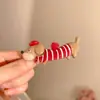 Hermoso Pasador Lateral para Mujer 2025 Nuevo Gama Alta Dachshund Divertido Animal Lindo Pinza de Pato Pinza para Flequillo
