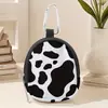 Cartera para Monedas Estampado de Vaca Cuero Artificial Impermeable Cremallera de Cuero Sintético Bolsa de Almacenamiento Multifuncional Mini Bolsa para Auriculares
