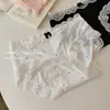 Pantaletas Triángulo Sexy Sin Costuras Antibacterianas 10A, Seda de Hielo Estilo Retro Francés con Ribete de Encaje de Puntos Ropa Interior para Mujer