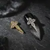 Nuevo accesorio de arte de uñas de cruz gótica oscura transfronteriza con incrustaciones de diamantes tridimensionales, decoración de uñas estilo retro metálico dulce y genial