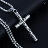 Collar de cruz retro de marca de moda para hombre, cadena de suéter de acero de titanio con estrella de seis puntas y personalidad, accesorios para saltos de discoteca Hip Hop