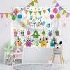 Tela de Fondo de Cumpleaños Nuevo Estilo Ins Toma de Fotos Tapiz Popular Niños Dibujos Animados Decoración Dormitorio de Bebé Tela Colgante Fabricante