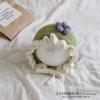 Gorro con orejeras para bebé otoño e invierno algodón puro bebé niña encaje sombrero de princesa lana cálido gorro con puntera engrosado sombrero de niña
