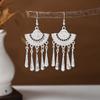 Aretes Étnicos Imitación Plata Miao Aretes Retro Largos con Borlas Atracciones Aretes Estilo Antiguo Aretes Miao para Mujer Venta al por Mayor