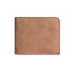 Cartera Hombre Simple Frosted Piel Suave Corta Ultra-delgada Múltiples Tarjetas Gamuza Marca de Moda Plegable Una Pieza Ultra-delgada