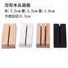 En Stock 7cm Postal Clip de Madera Artesanía de Madera Base de Anillo de Metal de Madera Blanco Negro Madera Maciza Marrón