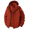 Nova Jaqueta Três em Um para Outono/Inverno 2026 para Uso Externo Impermeável Corta-vento Color Block Capuz Removível Masculino e Feminino Três em Um Masculino