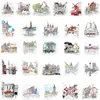 50 Pegatinas Arquitectónicas de Graffiti Dibujadas a Mano para Decoración Transfronteriza de Botellas de Agua, Fundas de Teléfono, Computadoras, Agendas, Guitarras y Cuadernos