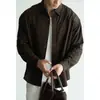 Camisa Masculina Lyocell Algodão Loose Ombro Caído Estilo Old Money Italiano Outono/Inverno 2026 Amiga da Pele Camisa com Lapela para o Dia a Dia