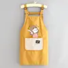 Delantal Impermeable de Dibujos Animados Uso Doméstico de Cocina Cubierta de Manga Limpiable Ropa para Mujer Puesto de Catering Ropa de Trabajo de Manga Larga Impresión de Logotipo