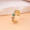 Anel para Mulheres, Luxo Leve, High-End, Nicho, Não Desbota, Abertura de Trevo de Quatro Folhas, Anel Liso Ajustável, Joia de Mão Exagerada Atacado