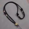 Cuerda de collar tejida a mano con colgante de jade de oro antiguo para hombres y mujeres, colgante de cuello, cuerda de colgante de jade
