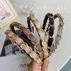 Diadema de Aleación Tejida con Cadena Estilo Coreano Calada con Borde Fino Textura de Haz de Cabello Grotto Sencilla Accesorios para el Cabello para Mujer