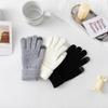 Guantes de punto antideslizantes para hombre y mujer, de invierno, para amantes del vellón, de lana gruesa y cálida, para juegos con pantalla táctil.
