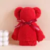 Toalha de Coral Fleece em Formato de Urso Presente Companheiro Toalha Criativa em Formato de Bolo Lembrança de Casamento Presente de Festival Toalha de Mão