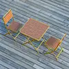 Juego de Mesa y Sillas de Madera para Cafetería, Mesa Plegable de Plástico y Madera para Café, Té de Leche y Cafetería, Silla Plegable de Camping Estilo Americano para Exteriores